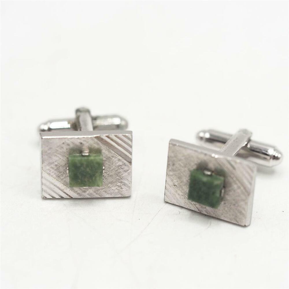 Vintage Dante Silver Tone Men's Cufflink Set Pair